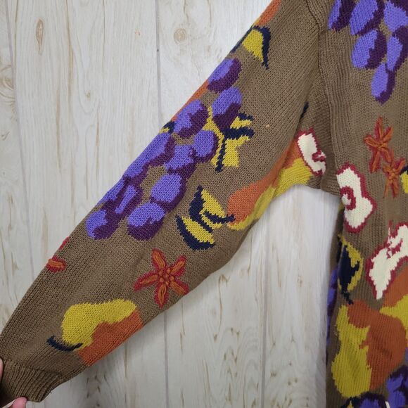 Chaus Floral Embroidered Knitted Vintage Pullover Sweater - Picture 4 of 6